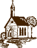 sketch of a country church